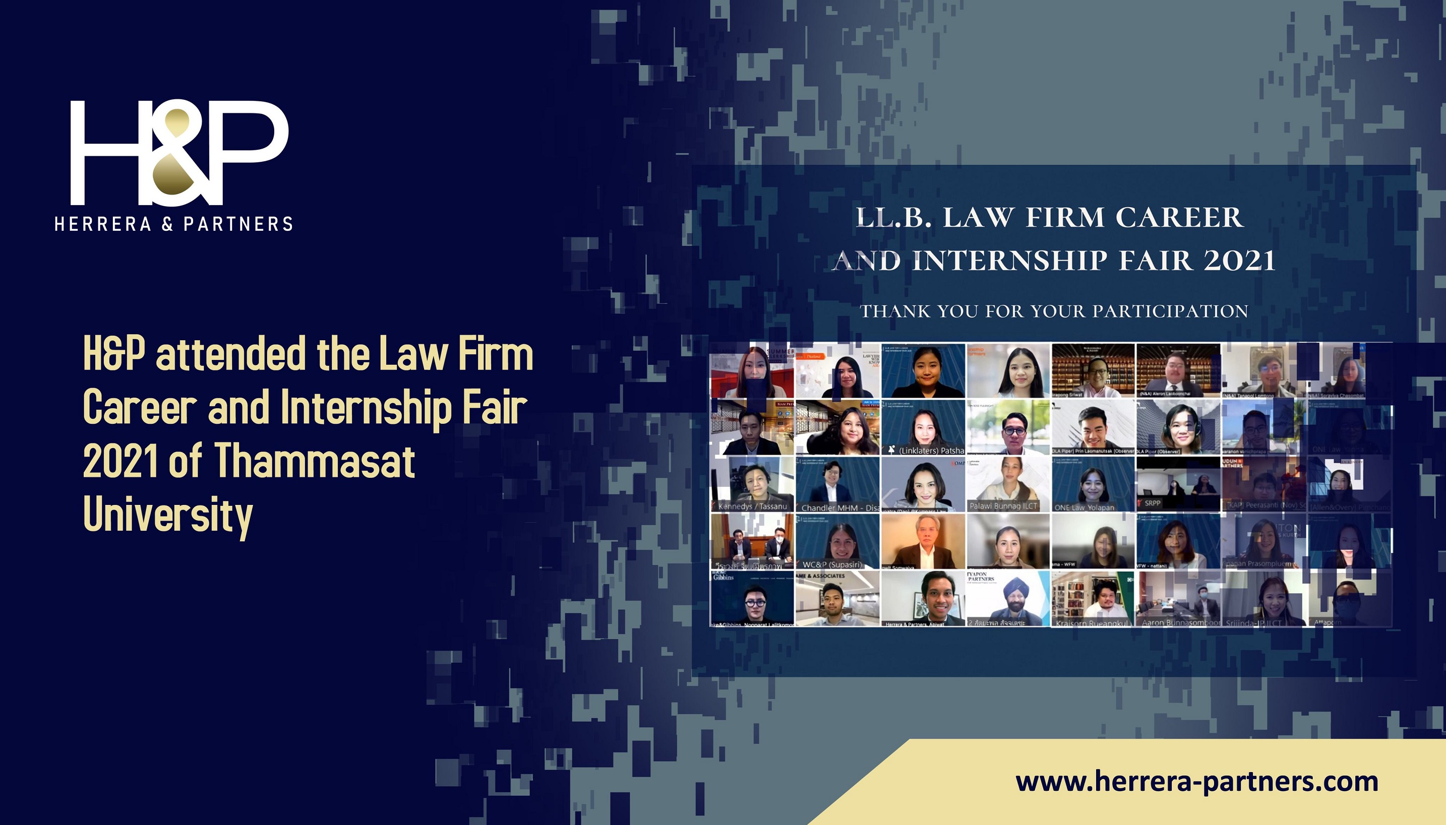 H&P attended the Law Firm Career and Internship Fair 2021 of Thammasat University H&P internship and career opportunities for lawyers in Bangkok
